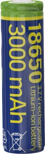 Lithium-ion battery 18650, 3.7 V, 3000 mAh, flat terminals (10C)