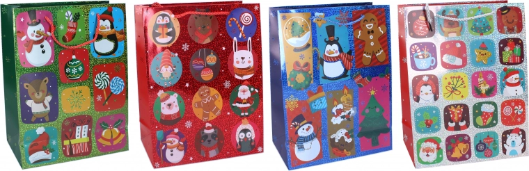 Kinkekott S 18 × 23 × 8 cm – jõulumotiiv