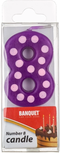 Sünnipäevaküünal number 8 koos torkega 5 × 3 cm