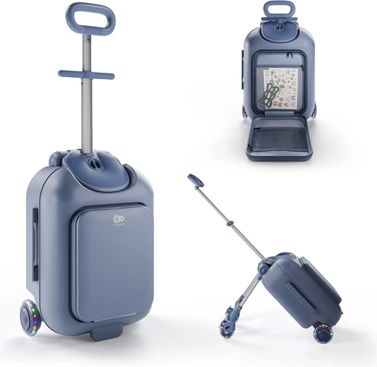 Kinderkraft Cabby laste käsipagasi kohver istmega 2in1 blue