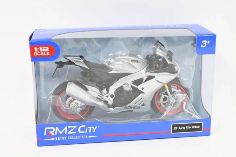 RMZ Hobby mootorratta mudel Aprilia RSV4 1:12 hõbedane