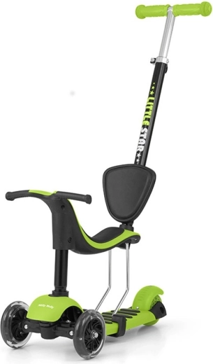 Milly Mally Little Star children's scooter and ride-on, green