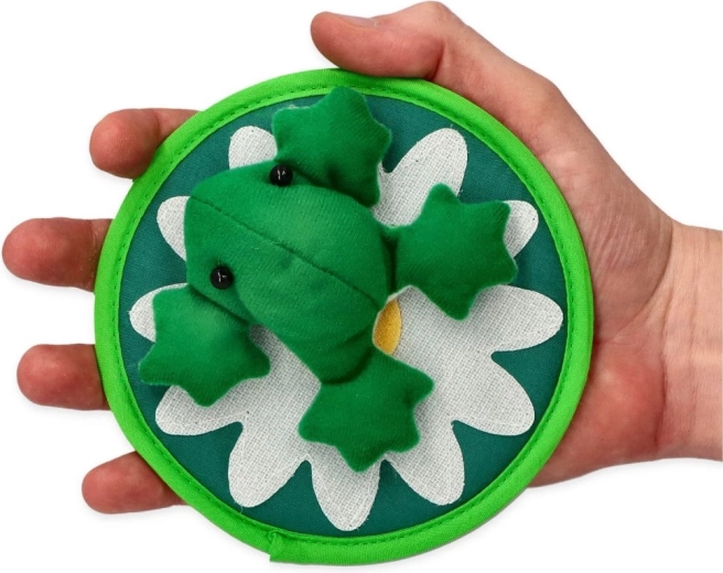 Playful frog and flower motif