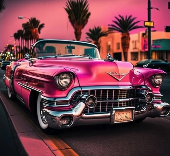 Teemandimaal "Cadillac Los Angeleses" 30 × 40 cm