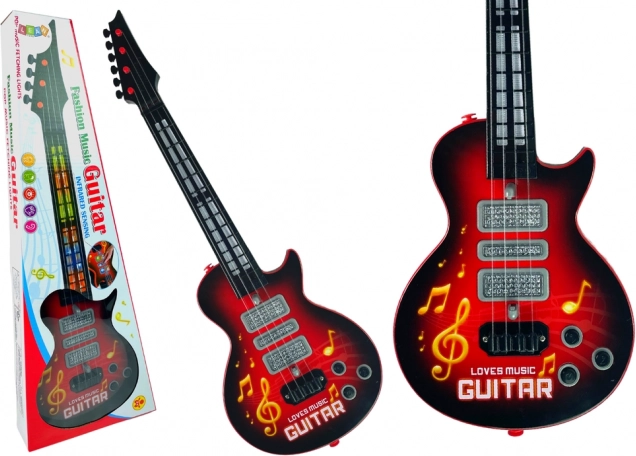 Electric Guitar with Colorful Lights Red