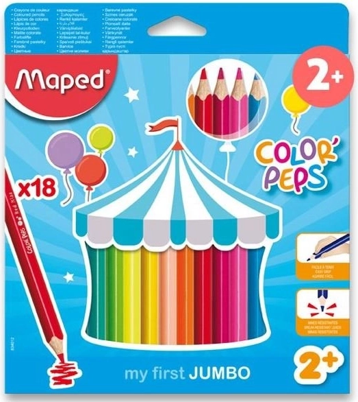 Maped Jumbo Color'Peps kolmnurksed värvipliiatsid, 18 tk