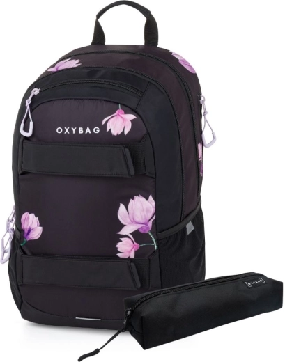 OXY Sport Flowers õpilaste seljakott koos pinaliga
