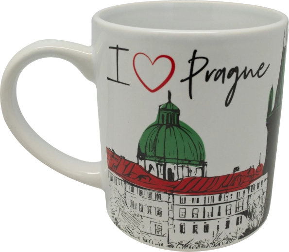 Valge keraamiline trükiga kruus 250 ml – Top Praha