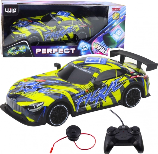 RC racing car with illuminated body – yellow