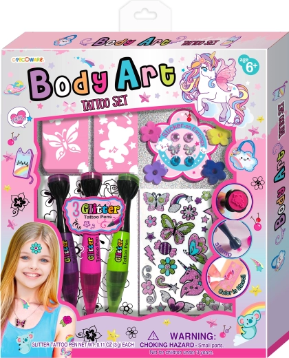 Creative Body Art and Temporary Tattoo Set for Kids