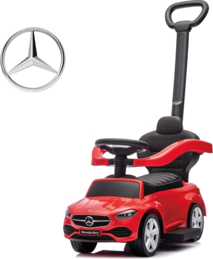 Milly Mally ride-on with push handle Mercedes C-Class deluxe red