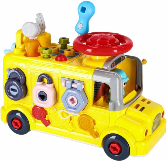 Sõitev tegevustest tulvil buss