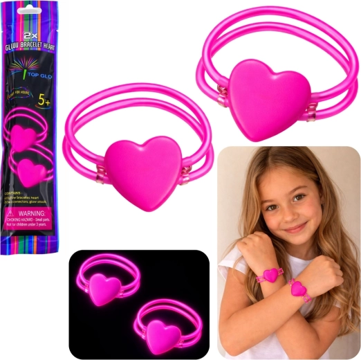 Kahekordsed helendavad südamekäevõrud neon glow stick – komplekt