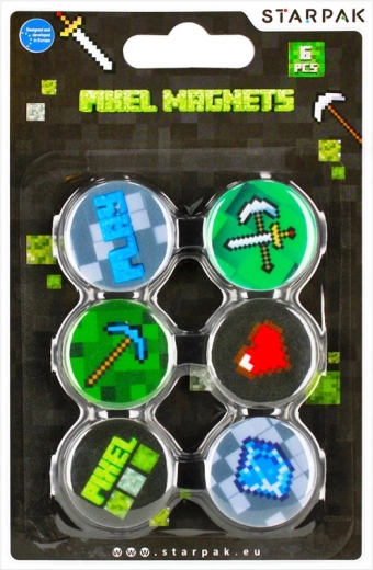 Minecrafti pikslimagnetid, komplekt 6 tk