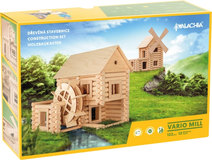 Walachia puidust ehituskomplekt Vario Mill (122 osa)