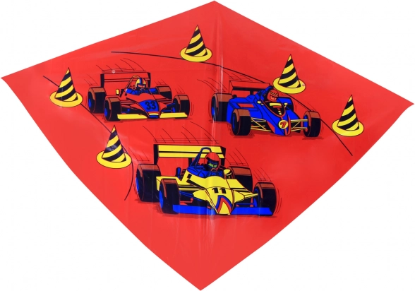 Colorful Flying Kite with Racing Cars Theme