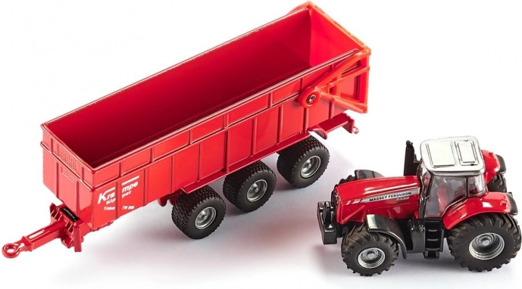 Traktori mudel MASSEY FERGUSON haagisega SIKU 1:87