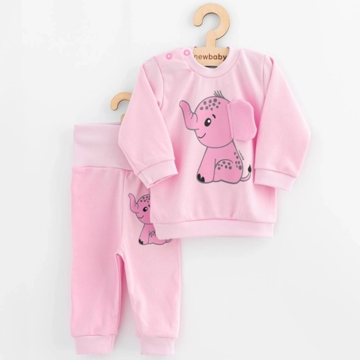 Imikute komplekt: T-särk ja dressipüksid New Baby Happy Elephant roosa 86 (12–18 kuud)