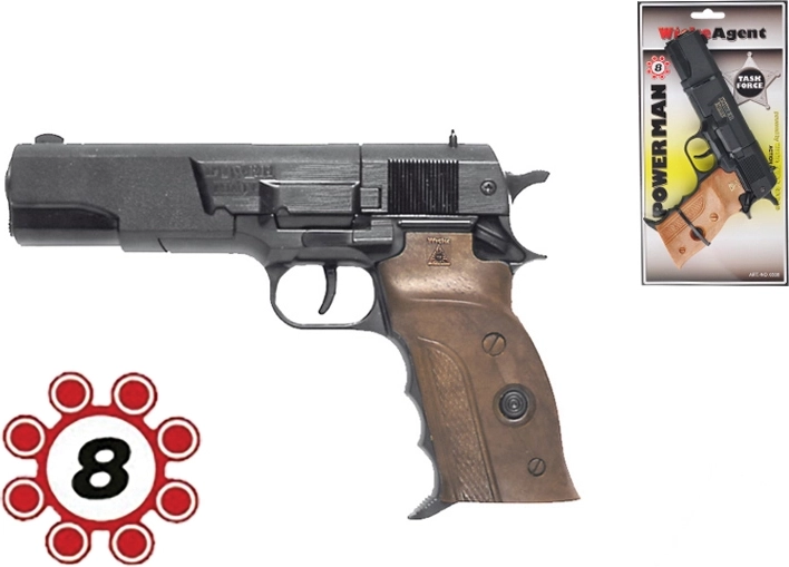 Kapslipüstol Power Man 22 cm 8-lasuliste kapslite jaoks