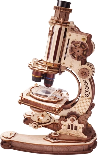 RoboTime ROKR 3D mechanical wooden model kit microscope