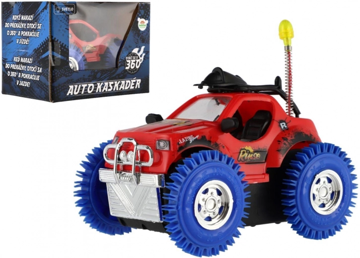 Battery-powered stunt car with lights and sound