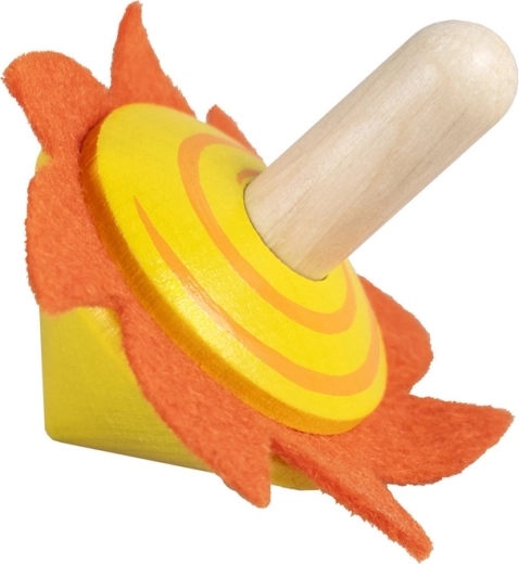 Detoa wooden spinning top with a felt sun