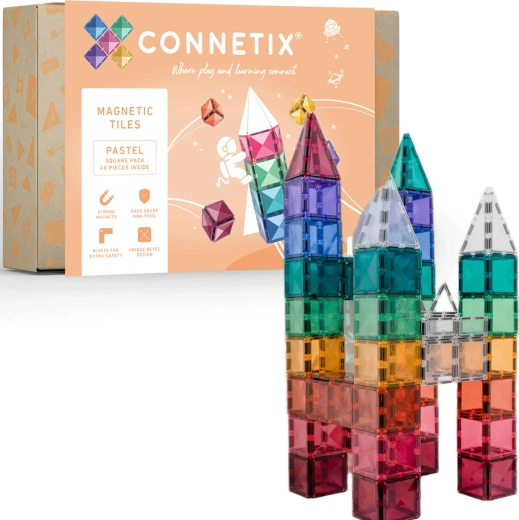 Connetix Pastel Square Pack magnetiline ehituskomplekt 40 osaga