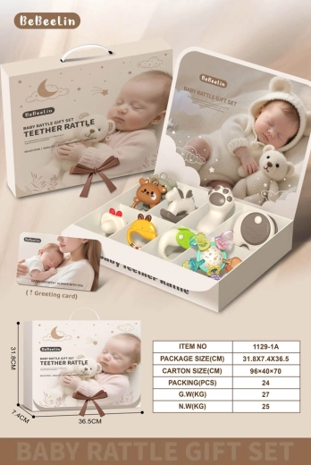Gift set of teethers and rattles for newborns