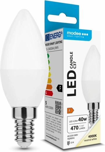 Modee LED Bulb Candle C37 4.9 W E14, 470 lm, neutral white