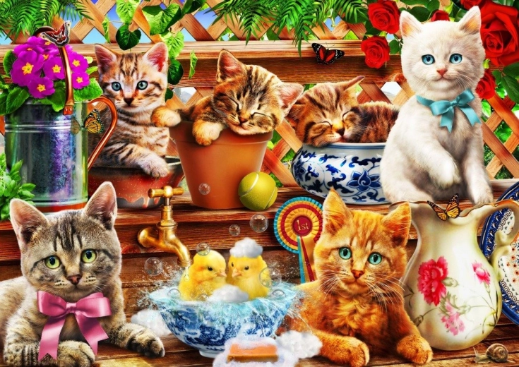 Bluebird puzzle kittens in the shed 104 pieces
