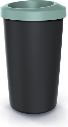 Plastic trash bin with open rim 45 L, light green