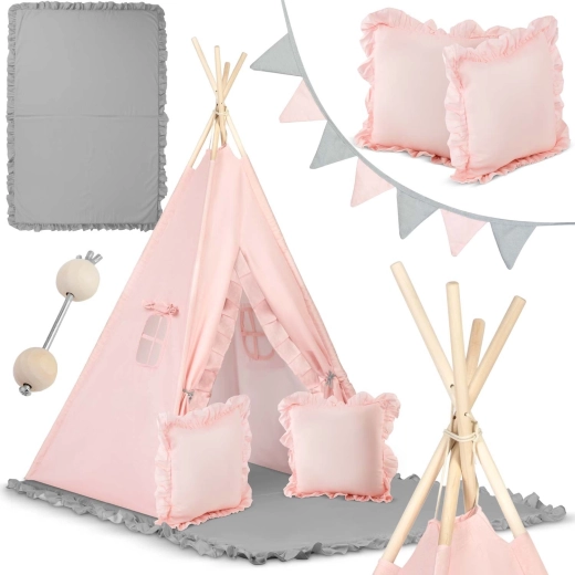 Laste tipi-telk Nukido – hele roosa