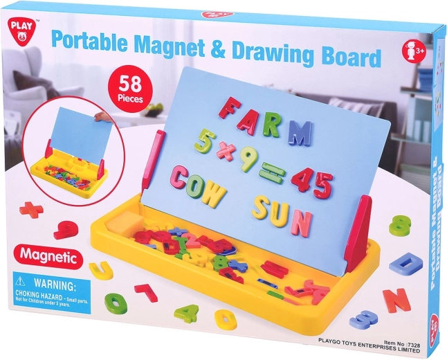 Playgo portable magnetic and drawing board 58 pcs