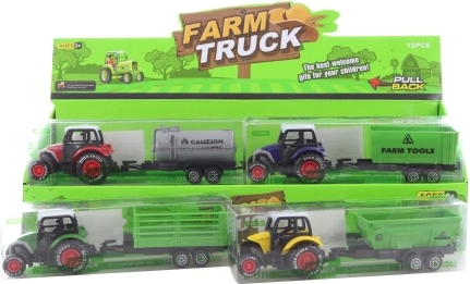Metallist tagasiveoga traktor plastist haagisega