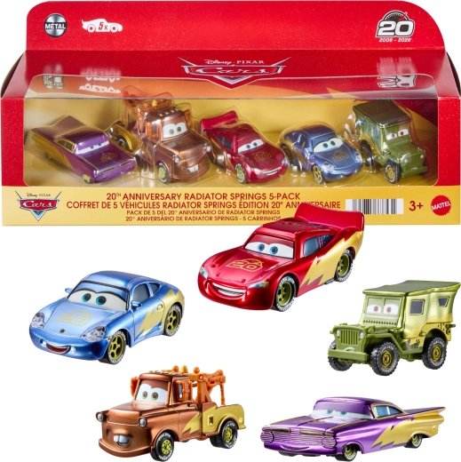 Mattel Disney Pixari Carsi juubelikollektsionääride komplekt – 5 metallist autokest 20. aastapäevaks