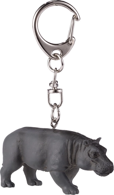 Keychain with Hippo Figure