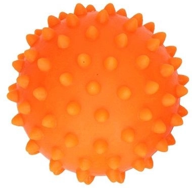 Sensoorne ogalike tupsudega massaažipall – punane, 6 cm