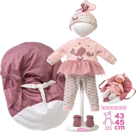 Llorens nukuriided New Born beebinukule 40–42 cm koos kandekotiga