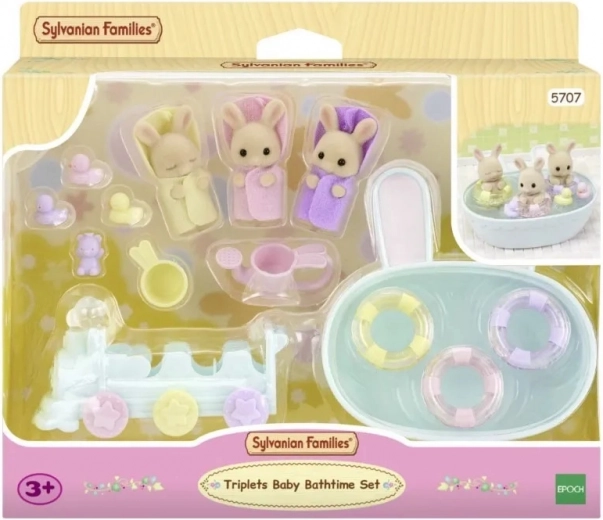 Sylvanian Familiesi kolmikute vannituba – küülikute ja aksessuaaride komplekt