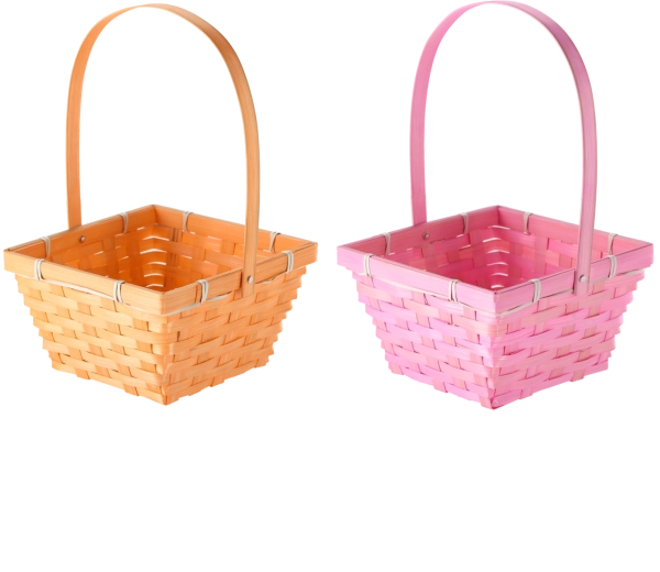 Easter basket with movable handle, 18.5 × 18.5 × 10 cm, mix of 2 pastel colors
