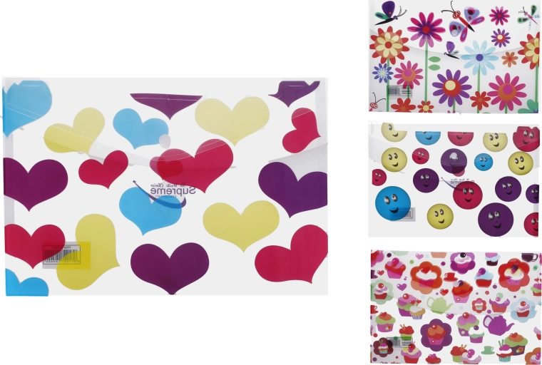 Snap-button folder 33.5 × 23.5 cm mix of designs