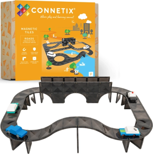Connetix Roads Creative Pack magnetilised teed – loovkomplekt 48 tk