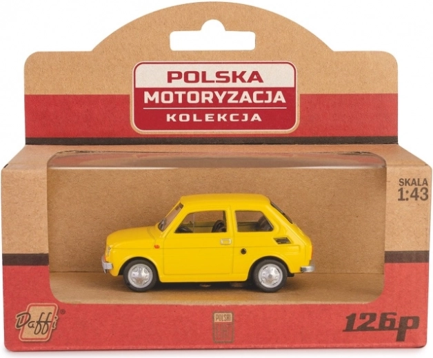 Fiat 126p auto mudel, kollane 1:43