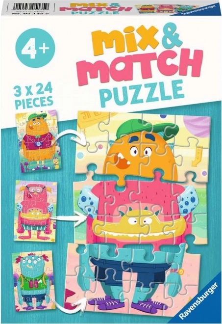 Ravensburger Puzzle Mix & Match: Naljakad koletised 3x24 tükki
