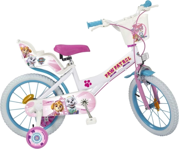 Toimsa lastejalgratas PAW Patrol 16" valge‑roosa