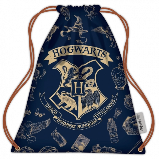 Harry Potter drawstring bag navy blue and gold
