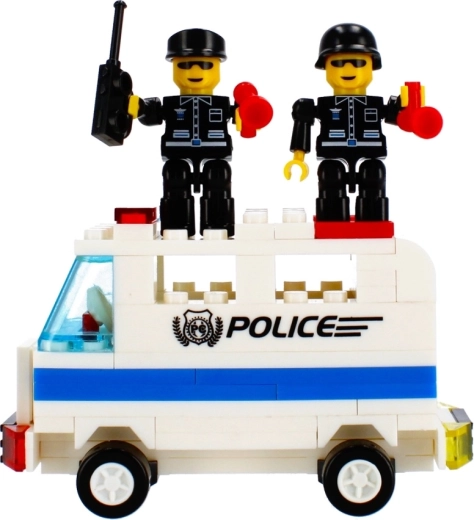 Two action-ready police vehicles