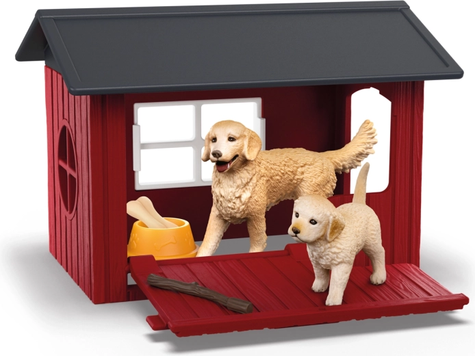 Dog Kennel with Golden Retriever – Schleich Farm World