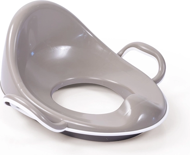 Non-slip toilet seat with high backrest, gray