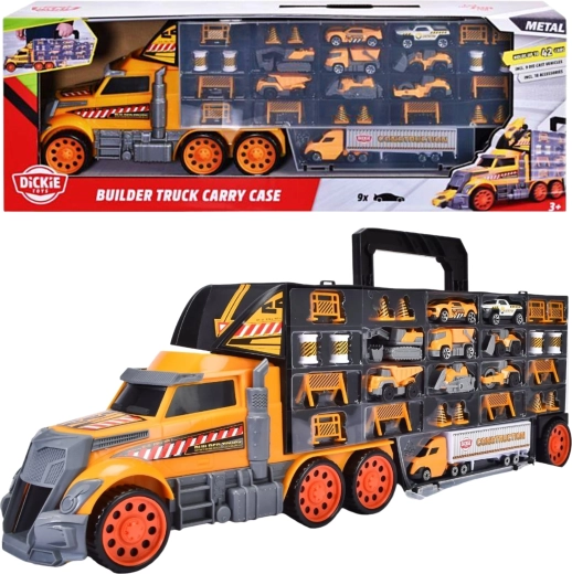 Dickie Toys builder truck carry case – ehitustööde veoki transporter-kohver mänguautodele 62 cm